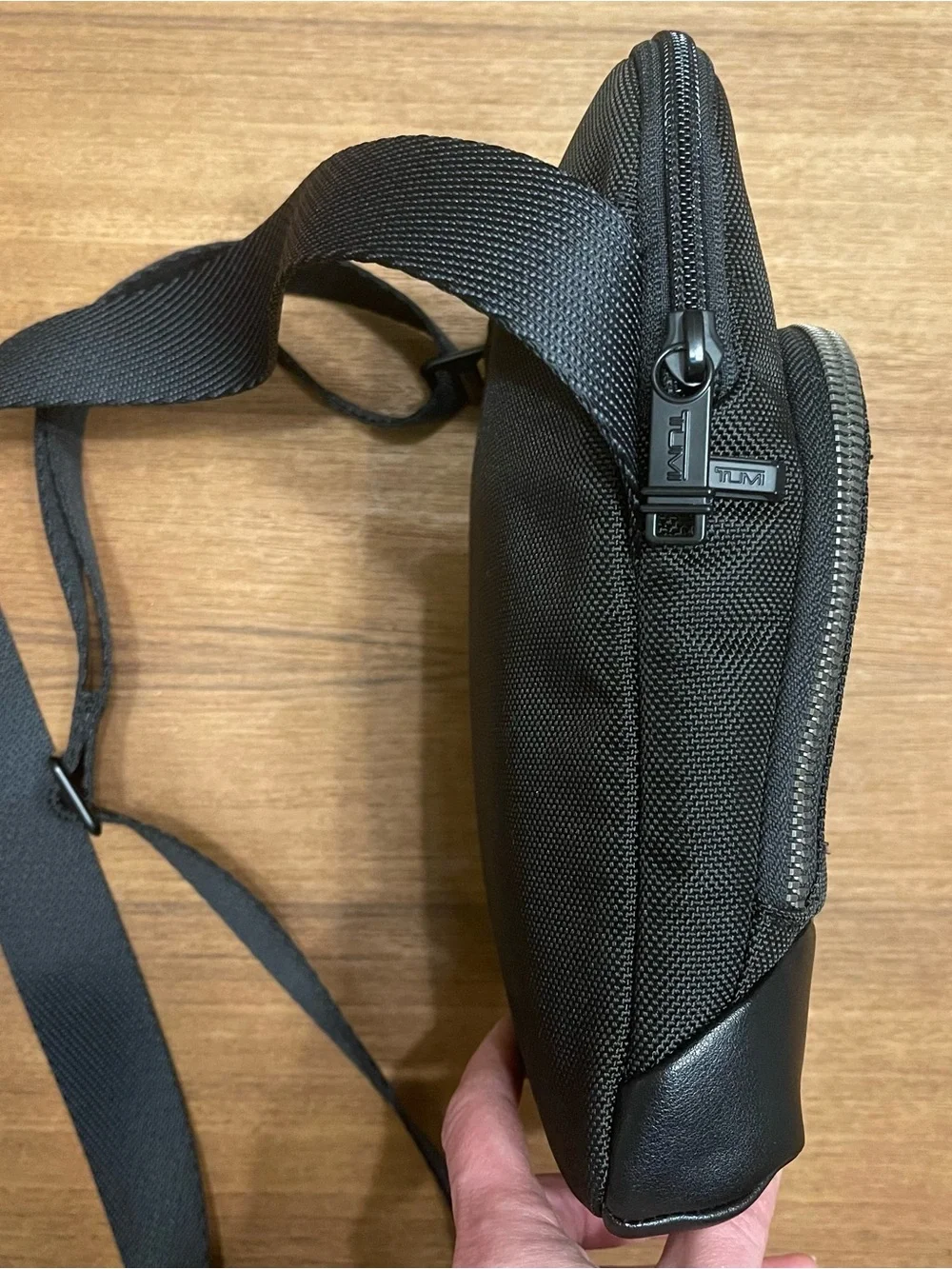 Tumi Men’s Crossbody Black Nylon & Leather Bag